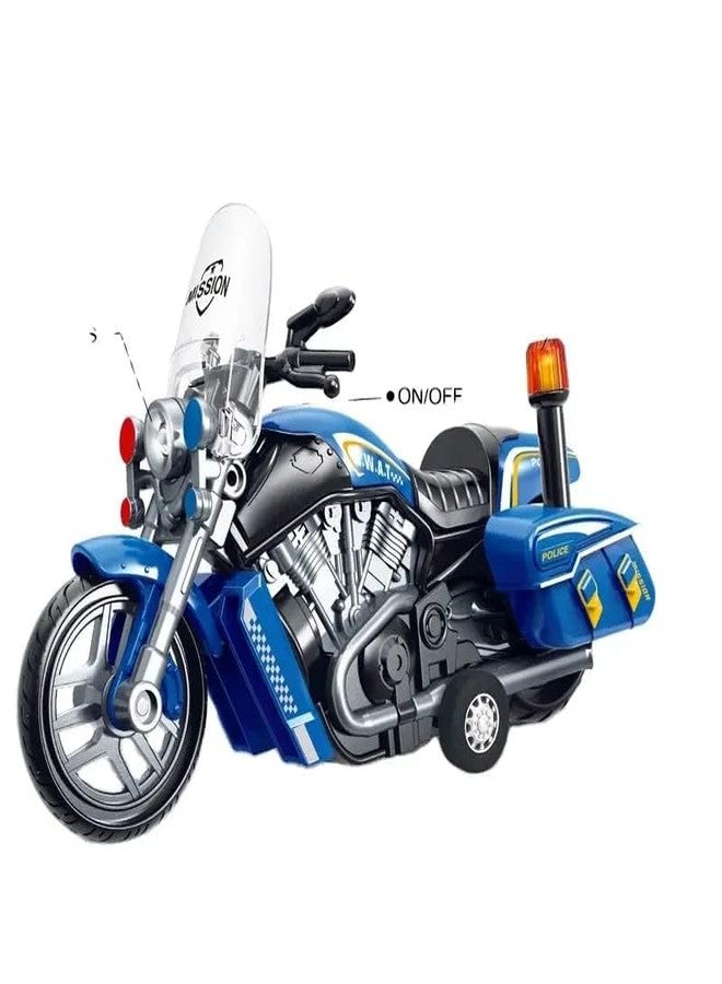 Fezeedi Blue Diecast Motorcycle Toy Bike Scale Model,Pull Back Vehicles Alloy Simulation Superbike with Lights and Sound Also for Car Dashboard,Kids,Adult (Multi Color) - Image 1